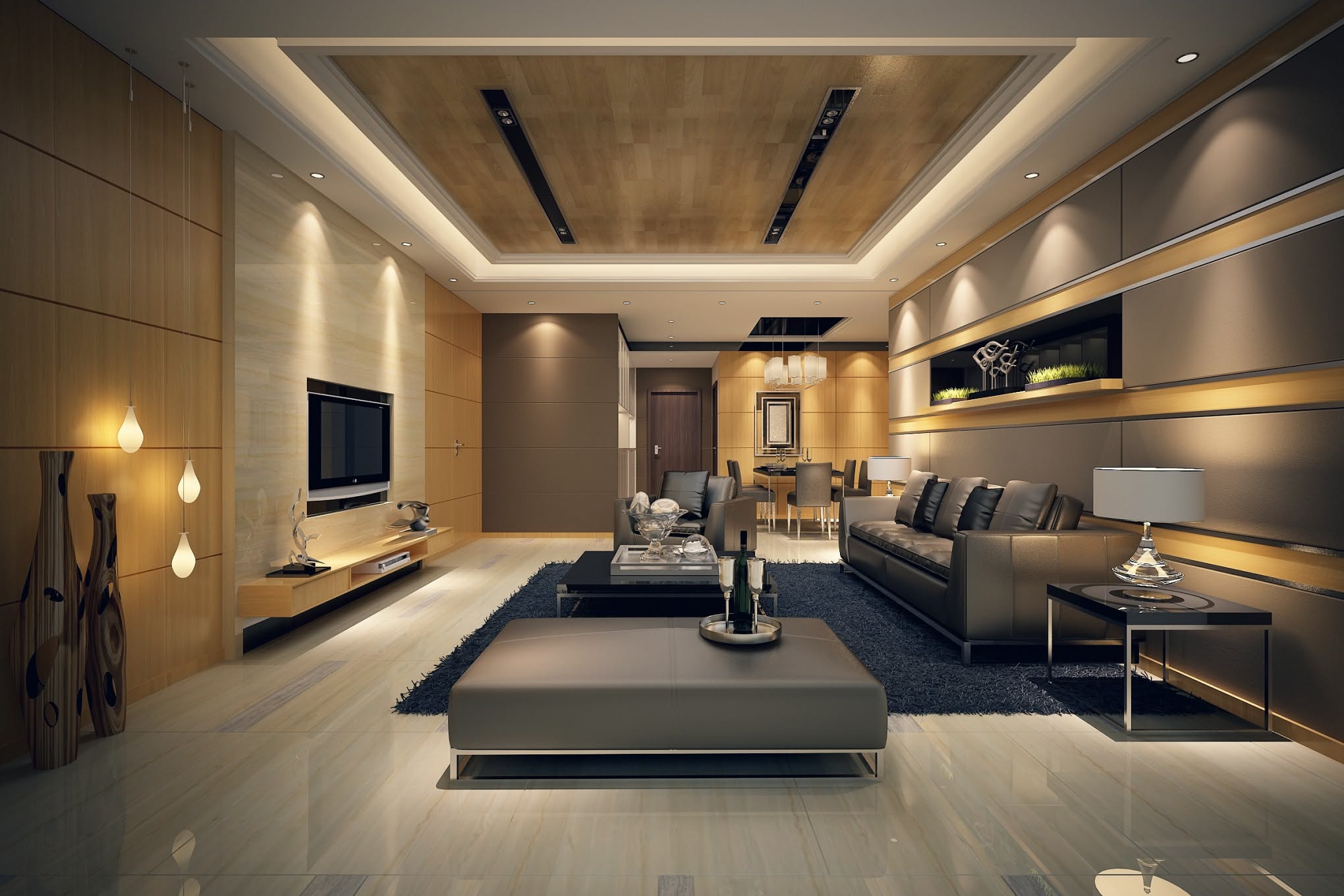 Luxury interior living space by Urban Interior Works